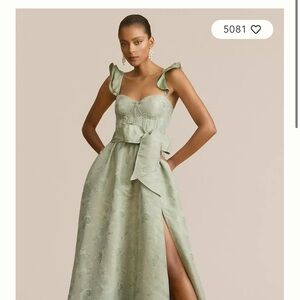 V. Chapman Sage Green Ruffle Maxi Dress